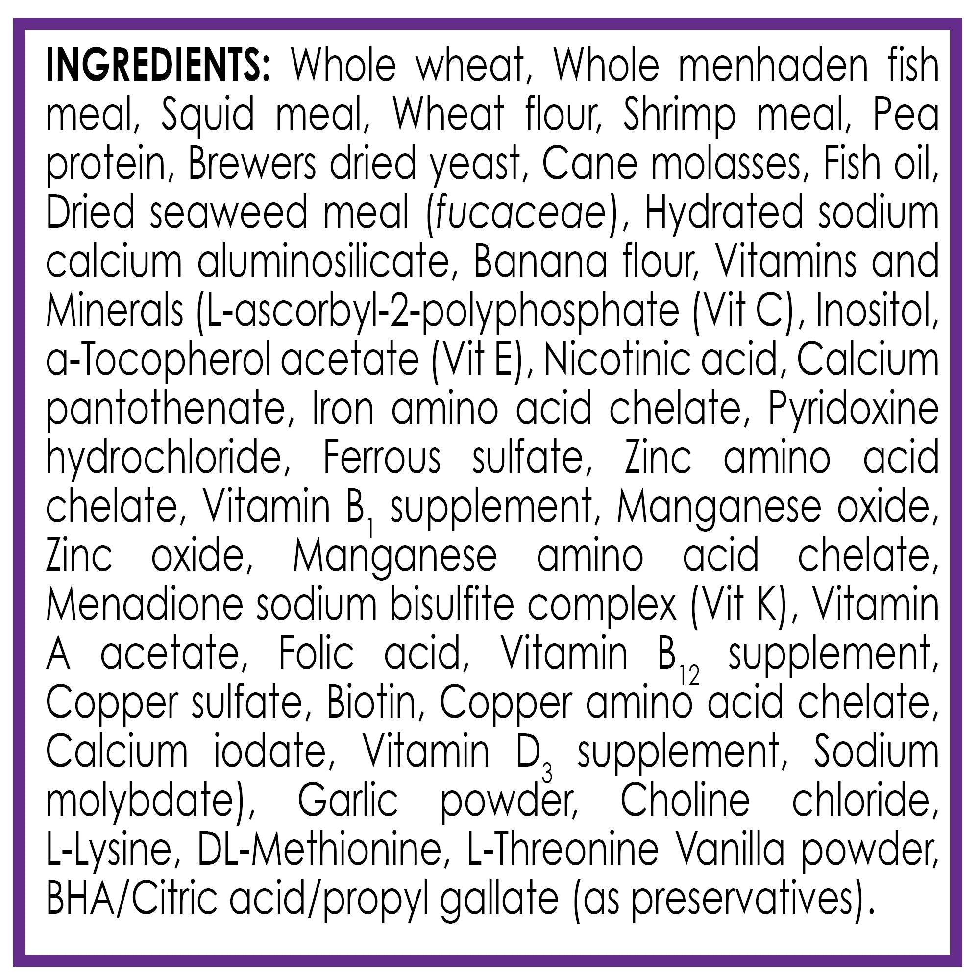 API Tropical Mini Pellets ingredients highlight squid and shrimp for varied diet