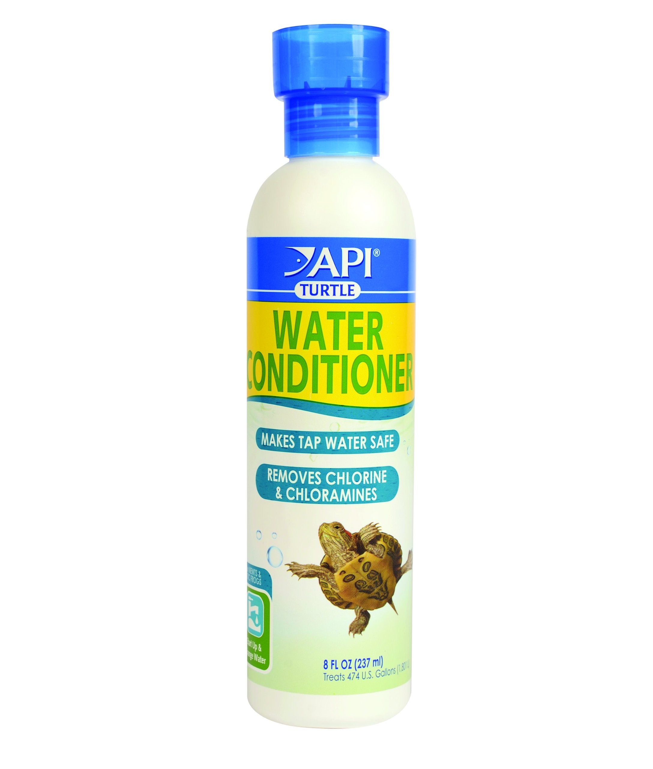 API Turtle Water Conditioner bottle-cap closeup showing easy water treatment for turtles