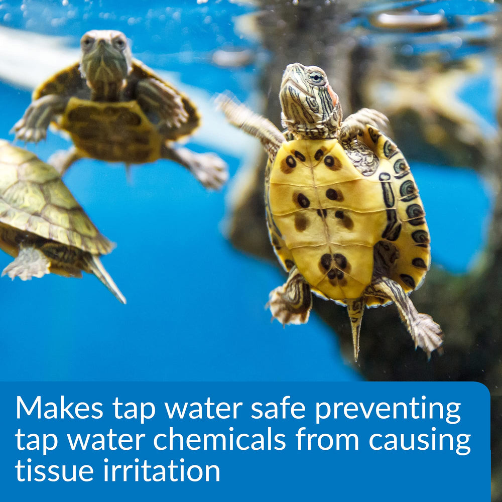 API Turtle Water Conditioner dispensing during a water change in a vivarium