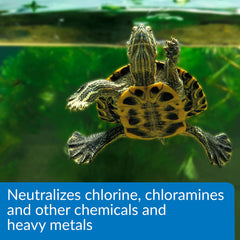 API Turtle Water Conditioner dosage dropper in action for aquarium use