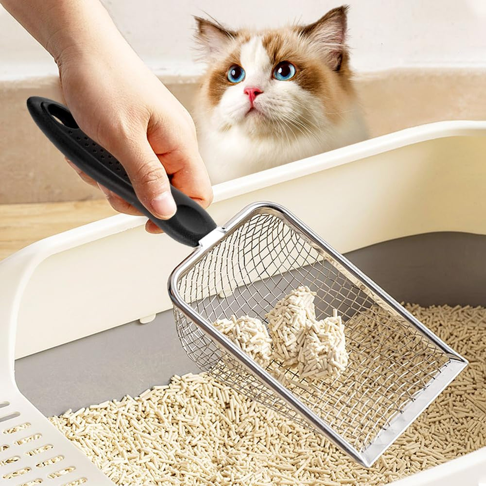 Apidgrowth universal litter-scoop works with clay, clumping, and non-clumping litters.