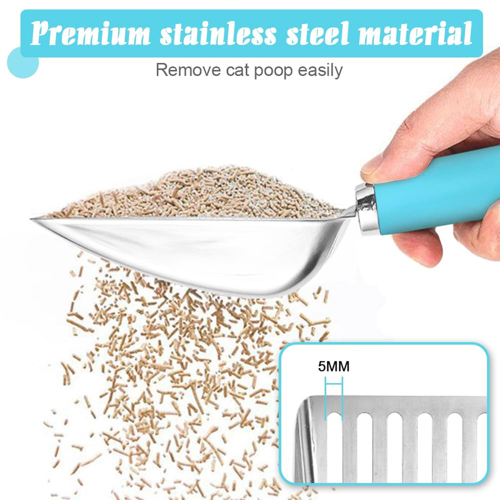 Apidgrowth cat-litter-scoop comfortable rubber-handle reduces hand fatigue during cleaning