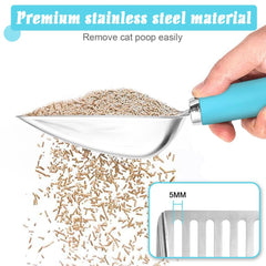 Apidgrowth cat-litter-scoop comfortable rubber-handle reduces hand fatigue during cleaning