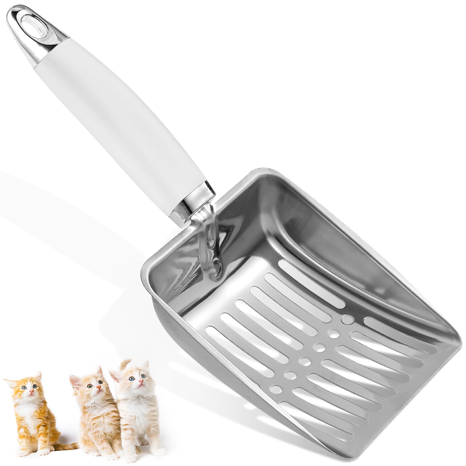 Apidgrowth cat-litter-scoop-compact-size fits standard litter boxes and stores easily.