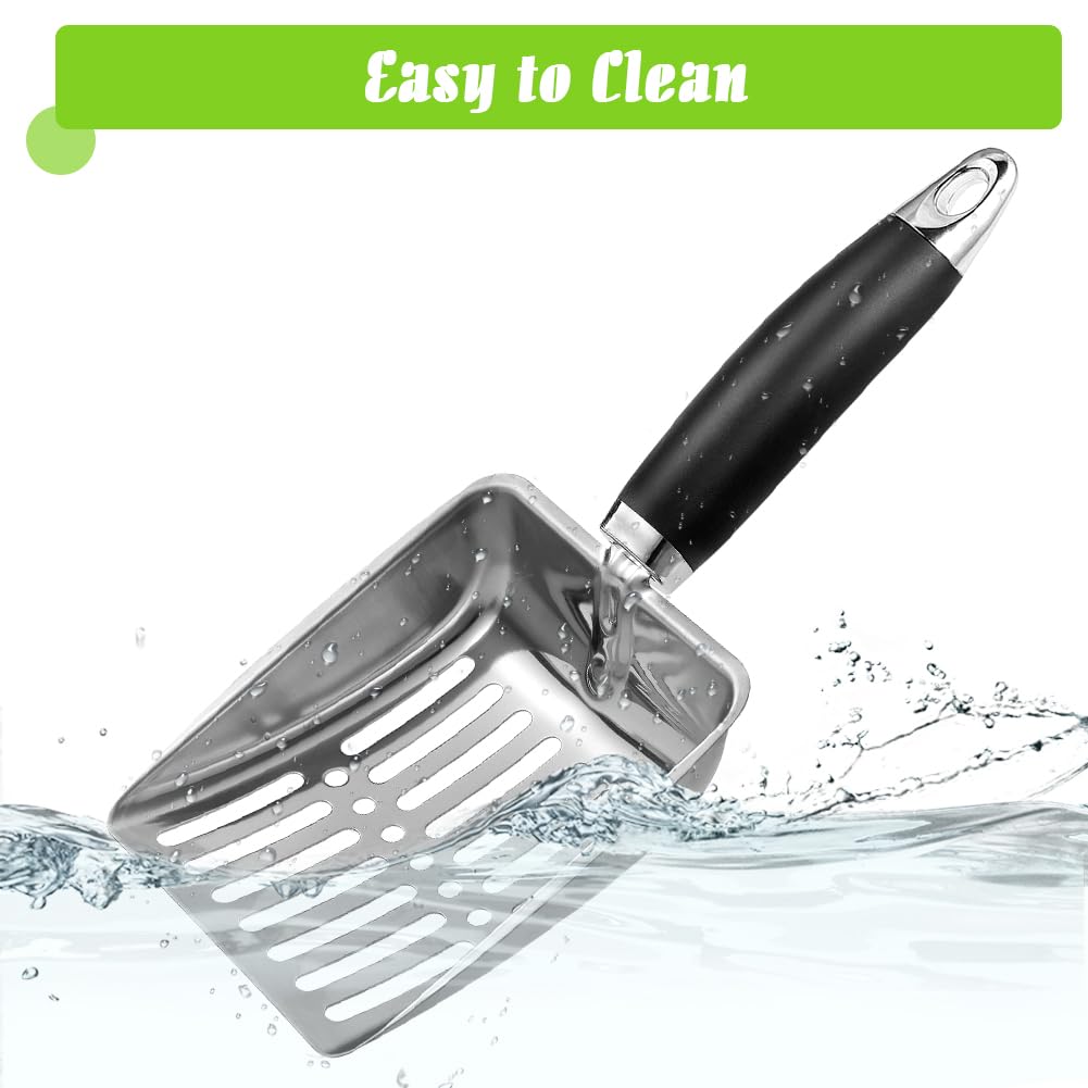 Apidgrowth cat litter scoop easy-clean-polished design rinses quickly to maintain a fresh litter area.