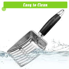 Apidgrowth cat litter scoop easy-clean-polished design rinses quickly to maintain a fresh litter area.