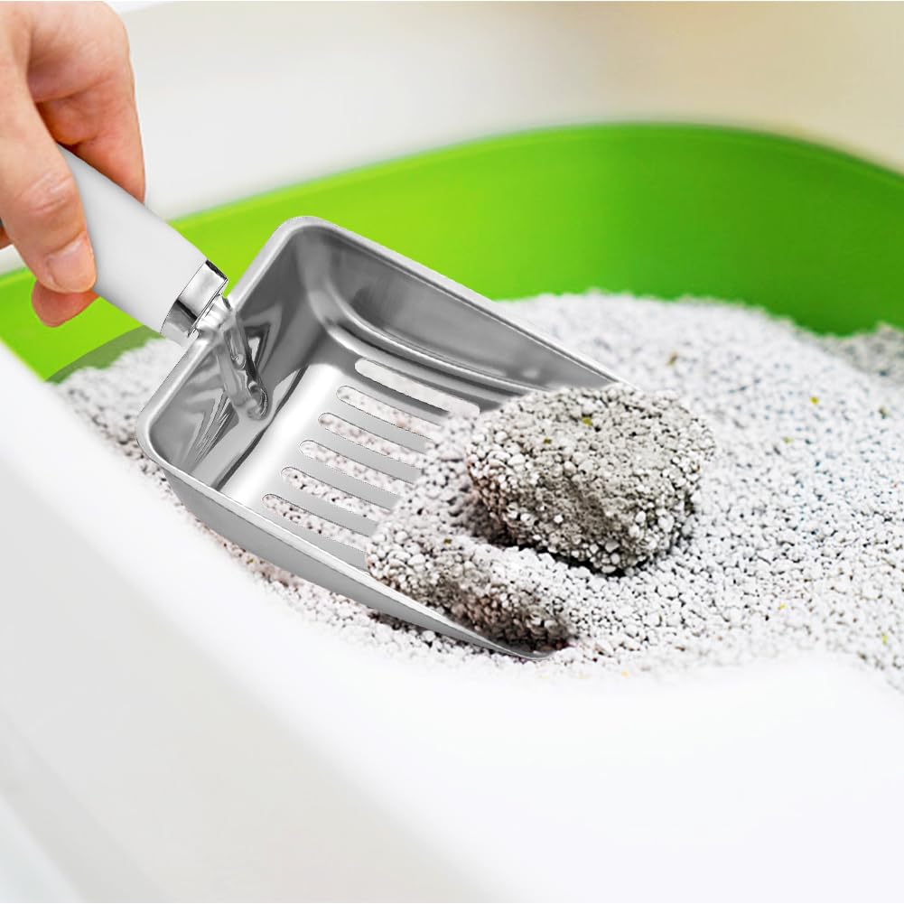Apidgrowth cat-litter-scoop-grey-white-holiday complements décor while simplifying cleanup.