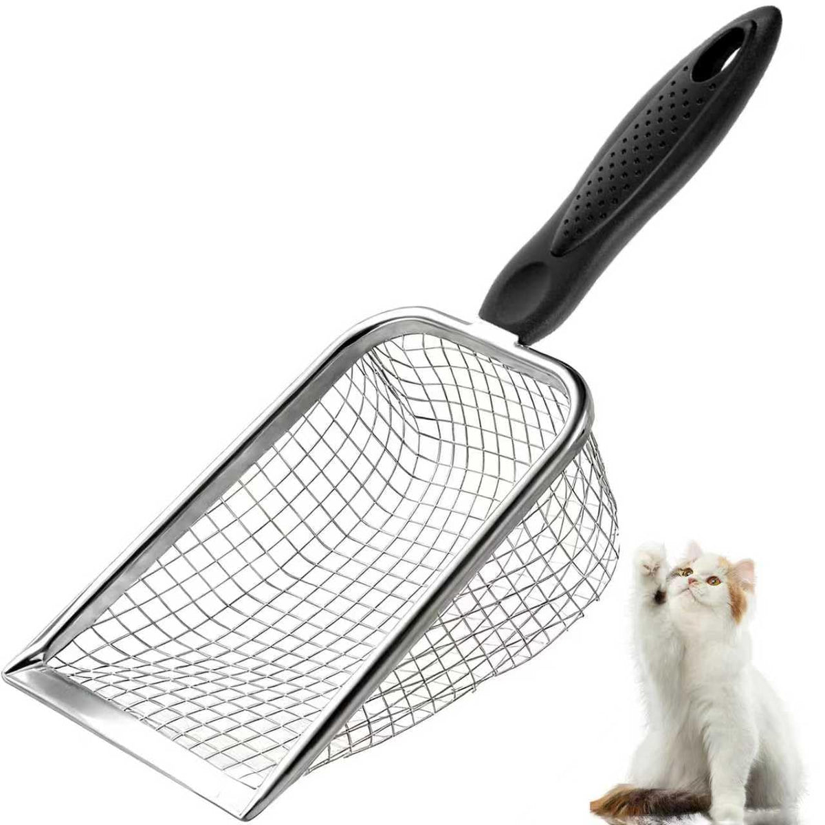 Apidgrowth cat litter scoop long-handle for easier, hands-free cleanup.