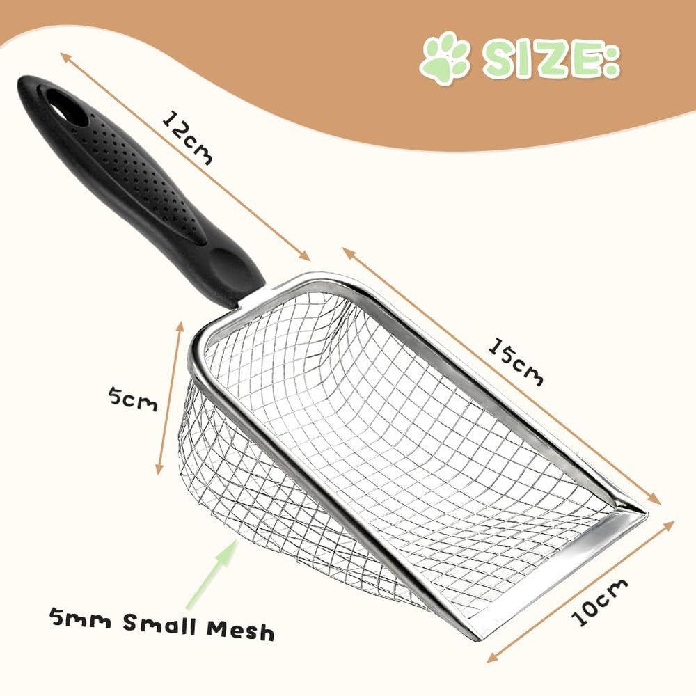 Apidgrowth rustproof stainless steel mesh scoop in action for quick sifting.