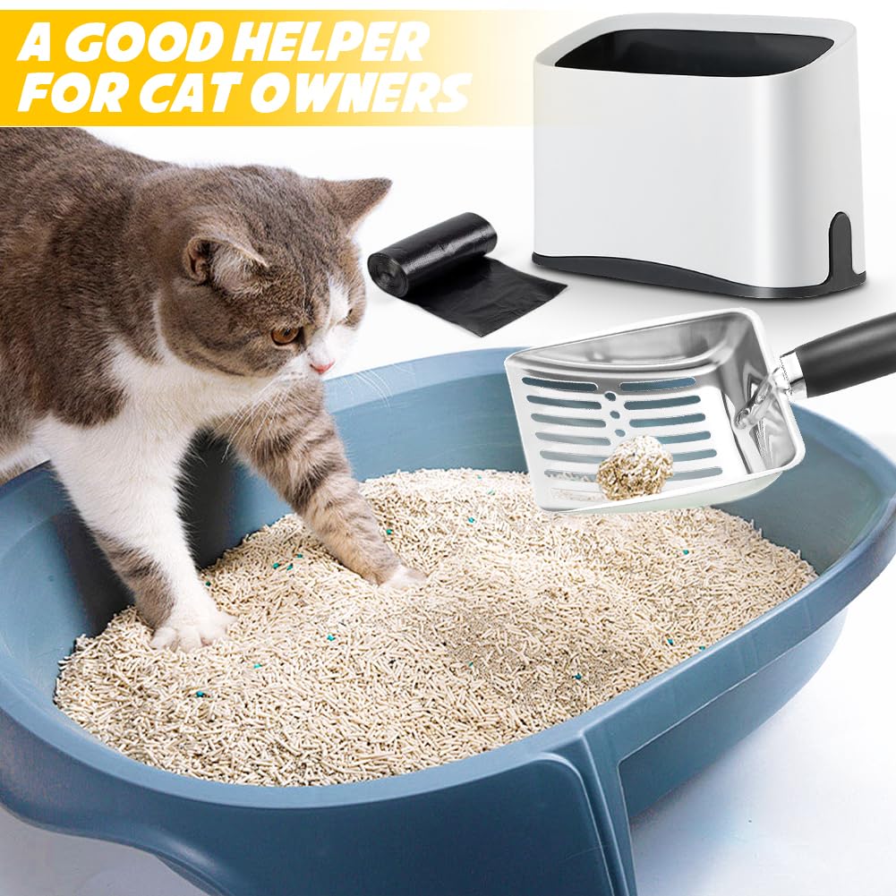 Apidgrowth cat litter scoop stand pairs with holder for organized storage