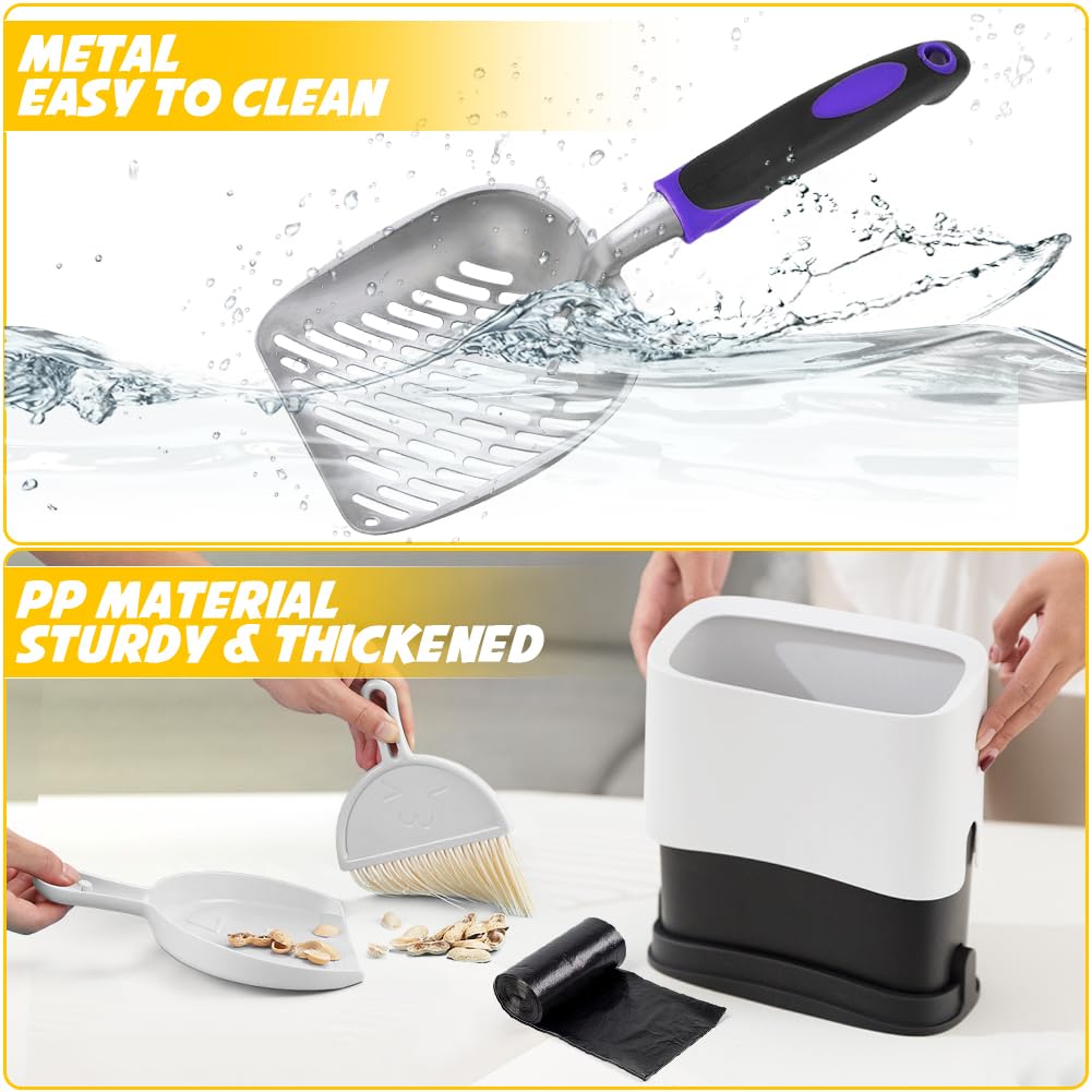 Apidgrowth cat litter scoop compatible with clay, crystal, and natural litters.
