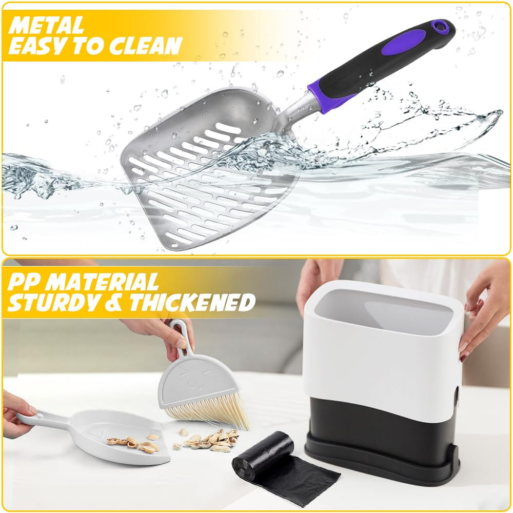Apidgrowth cat litter scoop compatible with clay, crystal, and natural litters.