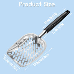 Apidgrowth mesh shovel closeup highlights the mesh detail for efficient waste sifting.