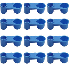 APlayfulBee 12pcs bird drinker blue cups for easy cage hydration.
