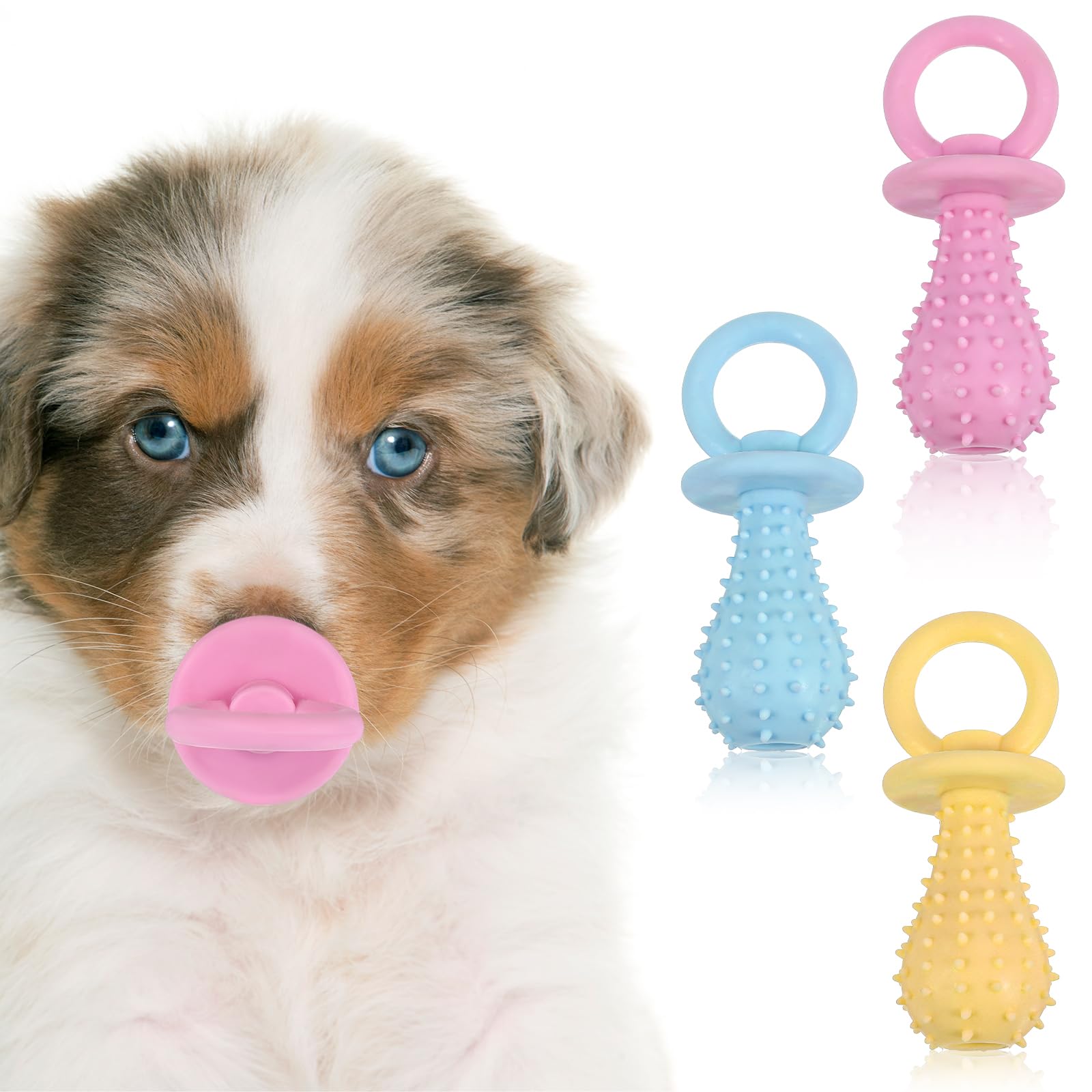 APLZGMG pink 3pcs molar clean teeth toy for small dogs with gentle dental massage