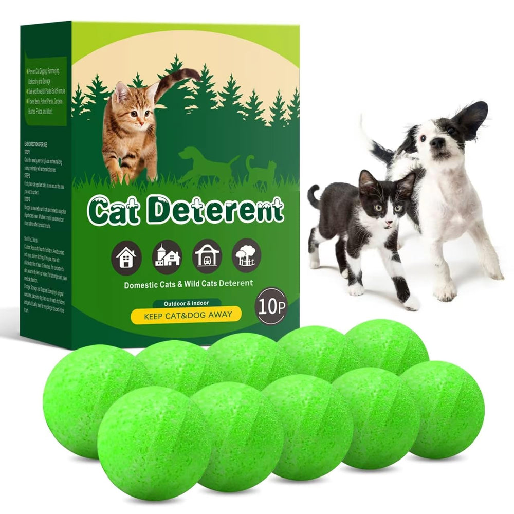 apohen cat repellent outdoor packshot shows 10 deterrent balls ready to guard your yard