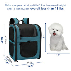 Apollo Walker teal side view showcases breathable panels for pet comfort on hikes