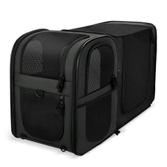 Apollo Walker pet carrier backpack expandable front view showing roomy space for travel.