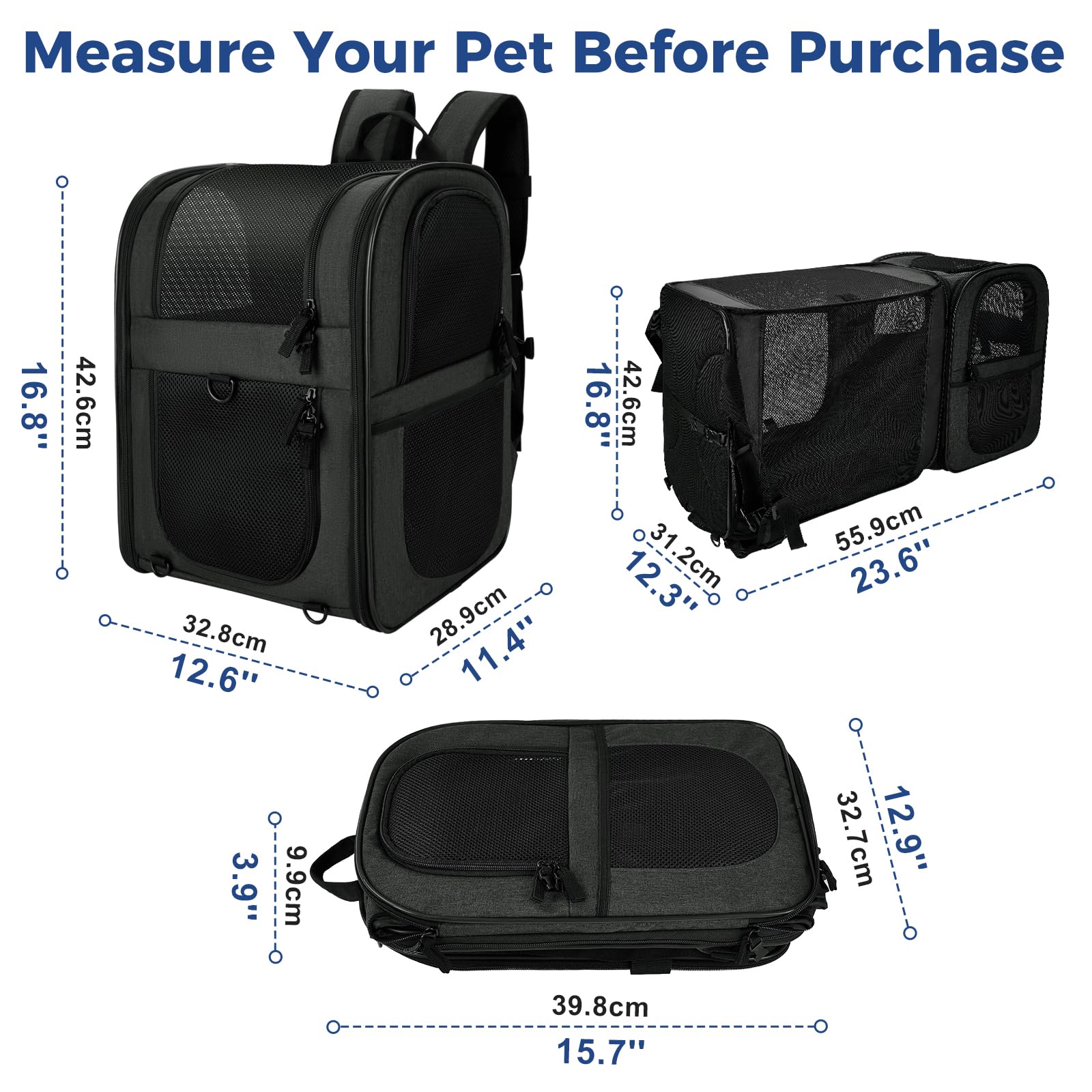 Apollo Walker pet carrier backpack top mesh ventilation highlighting airflow and visibility.