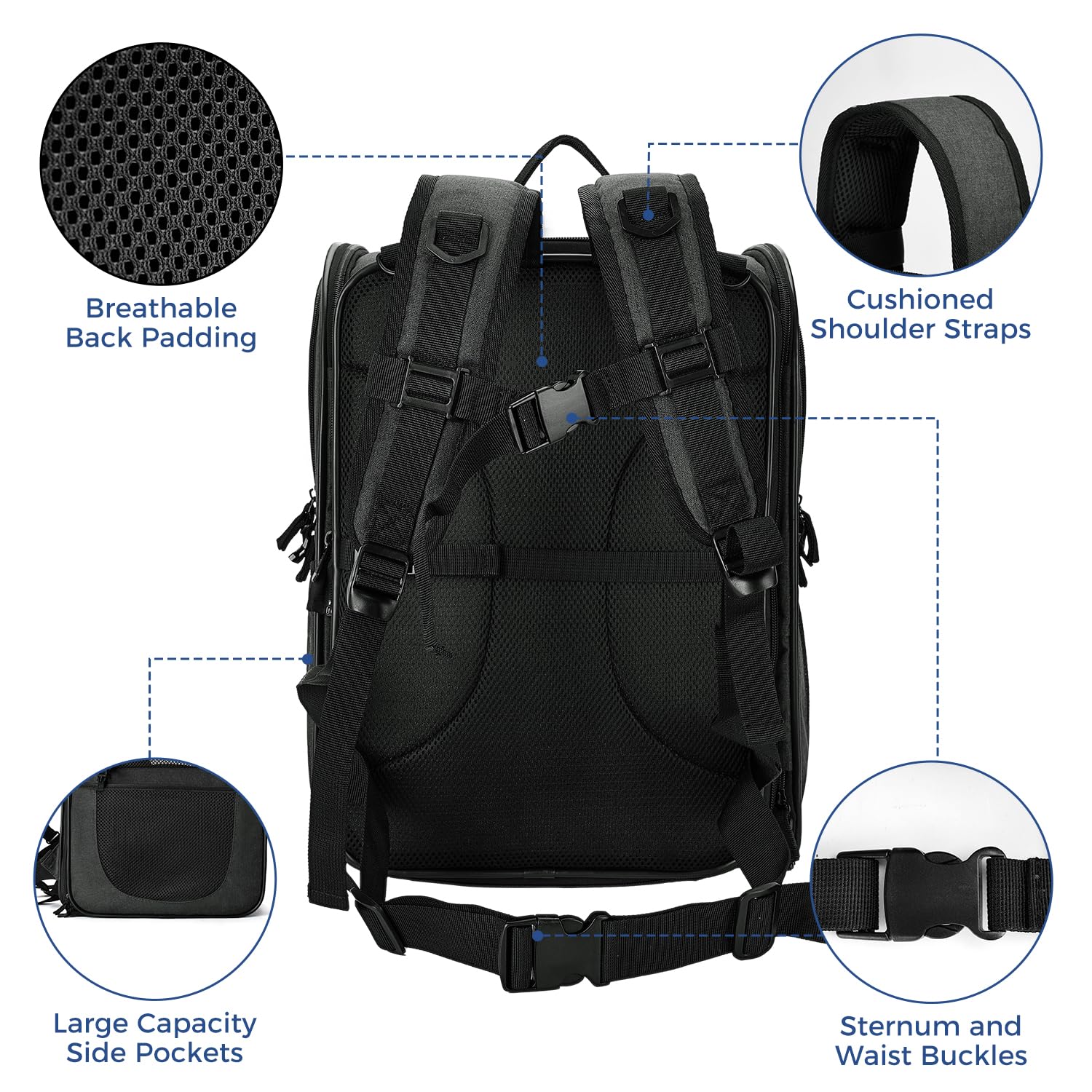 Apollo Walker pet carrier includes leash tether for added restraint and safety.