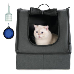 Apollo Walker portable cat travel litter box open shell for easy setup on trips.