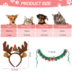 Apoway reindeer headband with 3D antlers and bells for festive photos