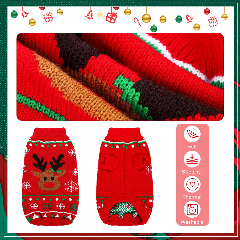 Apoway knitted neck collar with reindeer design adds cute holiday charm