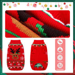 Apoway knitted neck collar with reindeer design adds cute holiday charm
