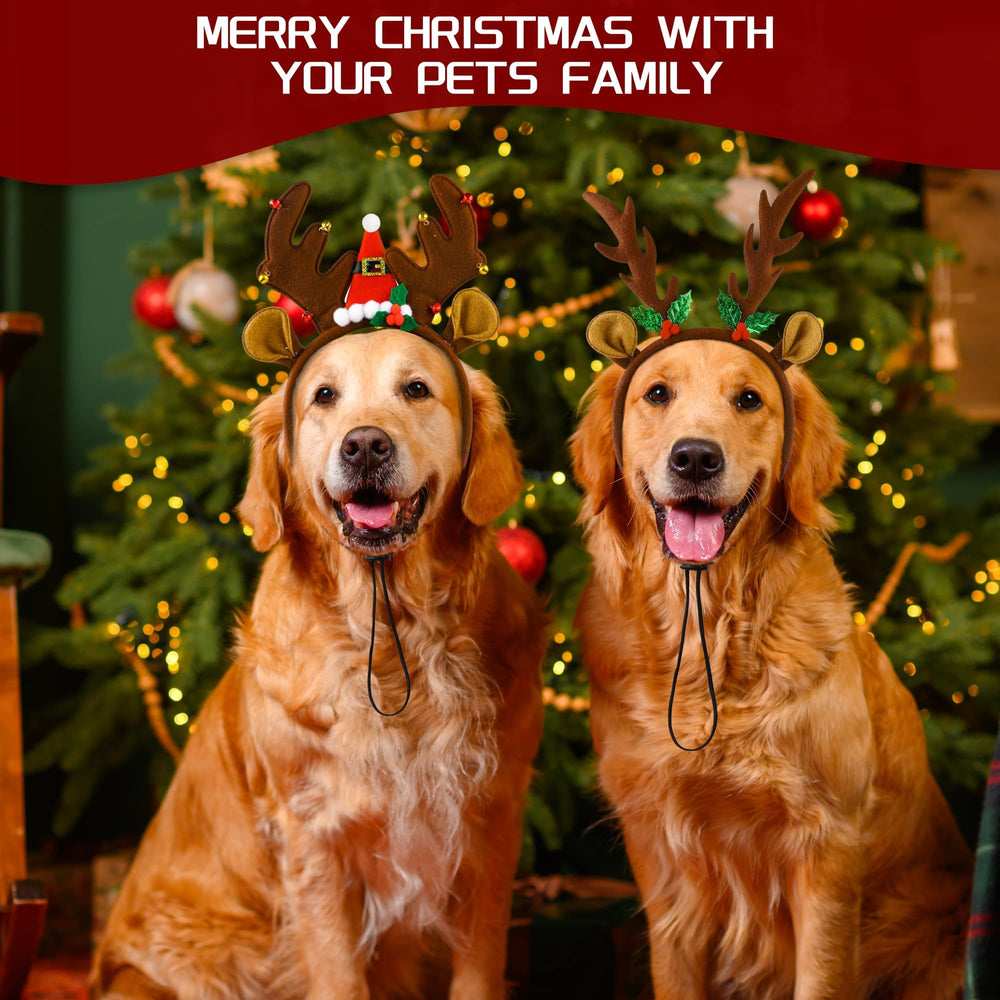 Apoway festive headbands elevate pet photos at Christmas parties and family gatherings.