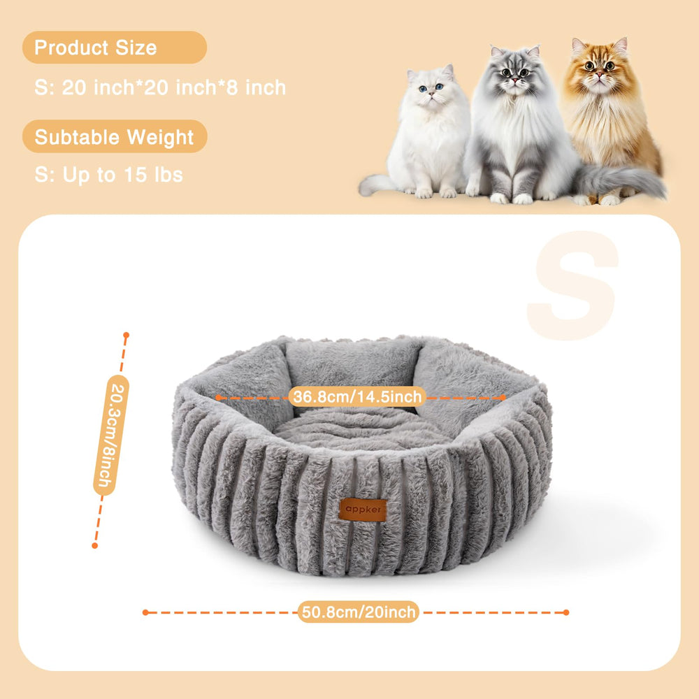 APPKER cat bed ultra-soft faux rabbit fur for luxurious comfort