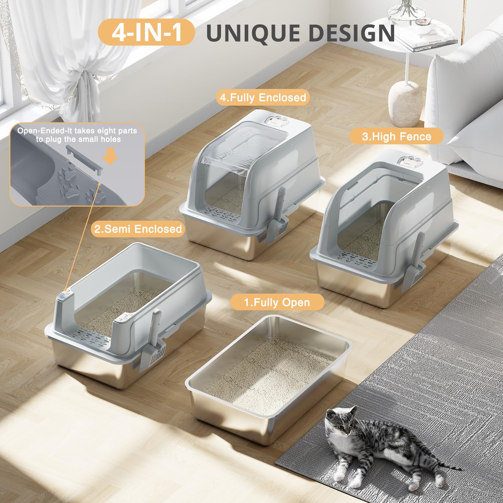 APPKER litter box scoop and mat showcases included cleaning accessories