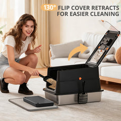 APPKER stainless-steel cat litter box dual entrances enable flexible access for cats