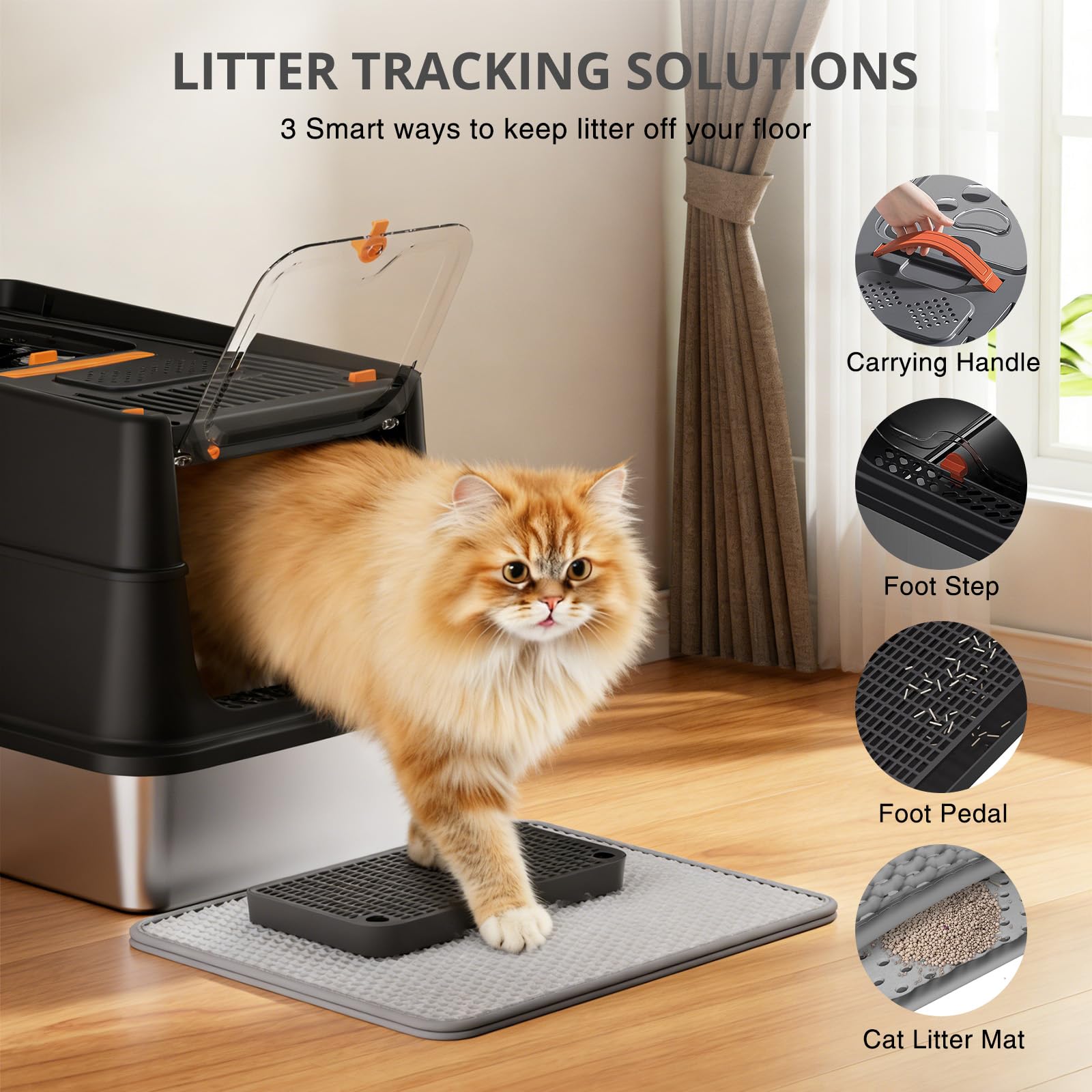 APPKER stainless-steel cat litter box odor-resistant surface stays cleaner