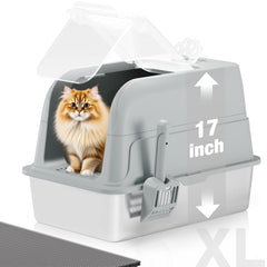 APPKER stainless steel litter box top view highlights spacious interior for large cats