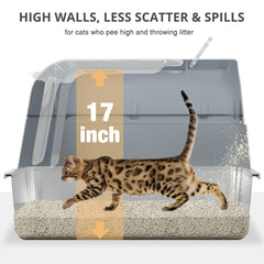APPKER XL litter box side angle shows high sides for containment