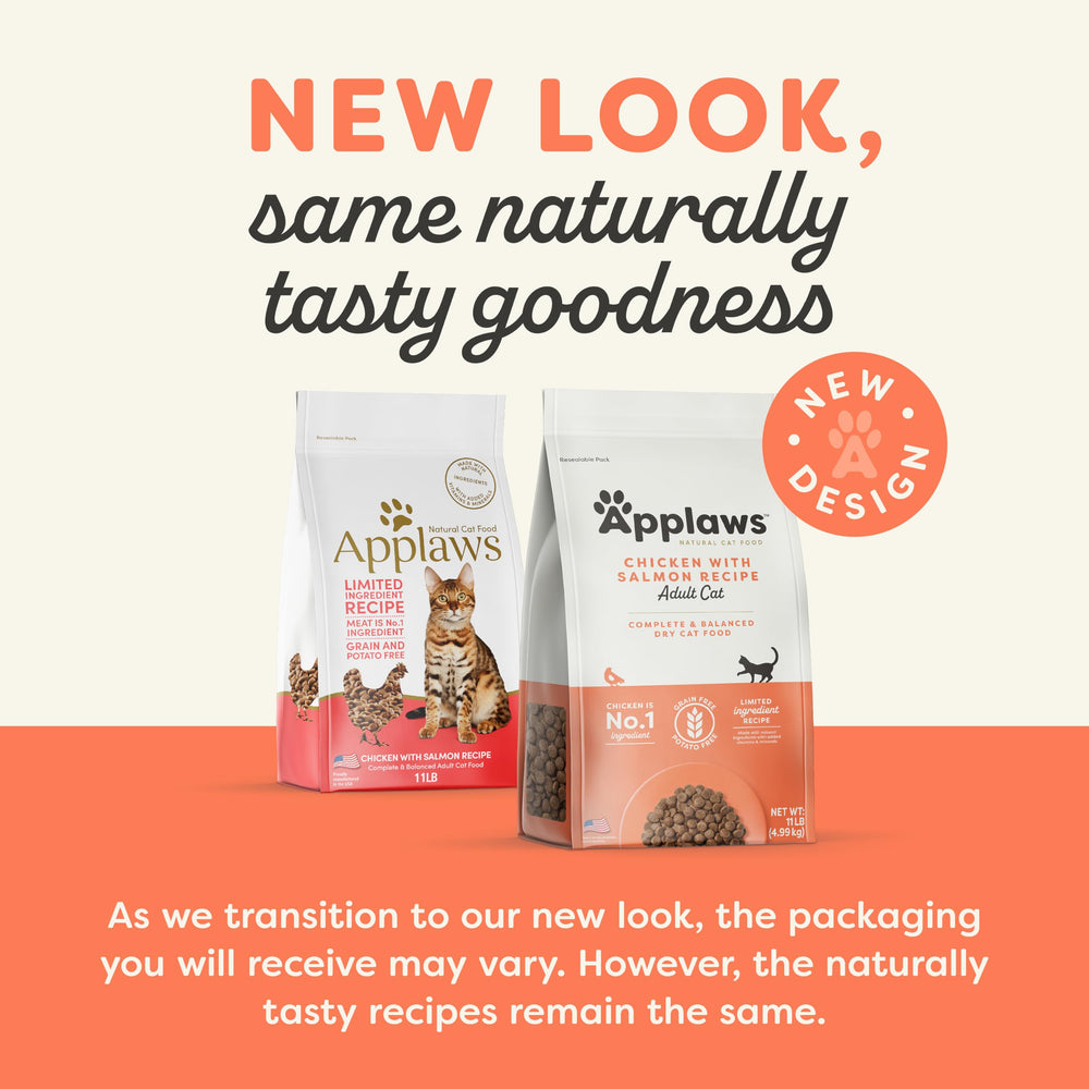 Applaws complete dry cat food ingredients visual highlights high-quality proteins.