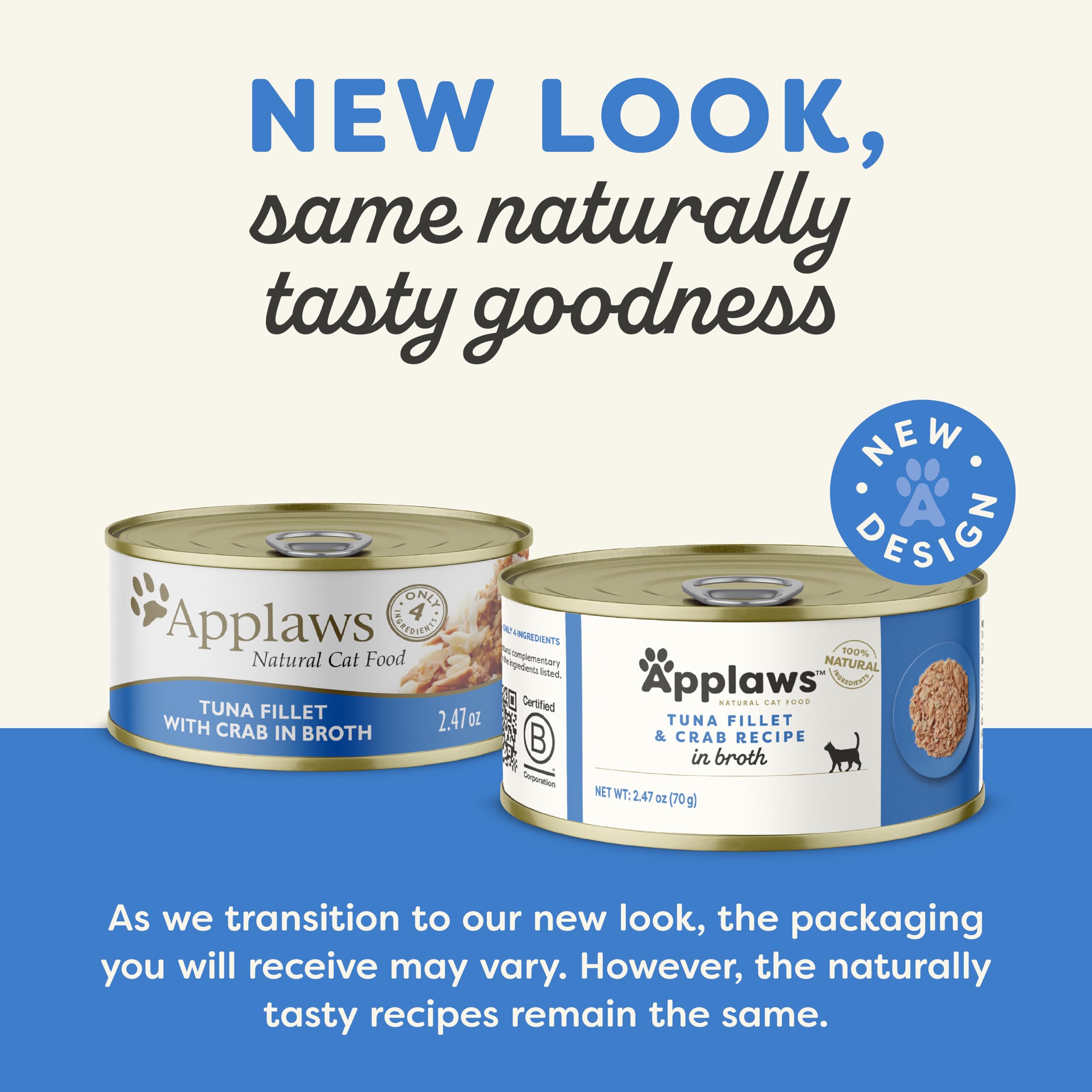 Applaws natural ingredients label close up emphasizes limited ingredients and purity