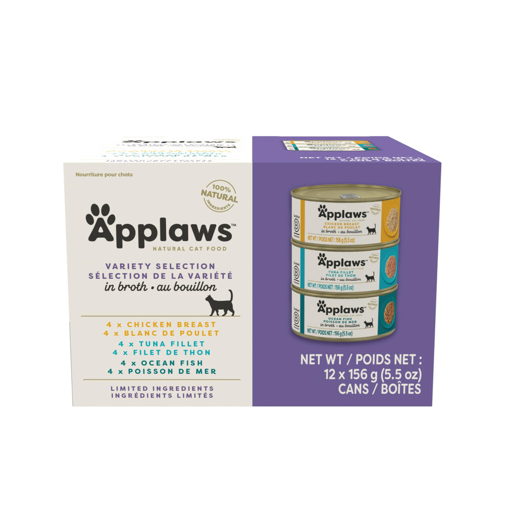 Applaws wet cat food broth chicken-breast offers high protein for active cats.
