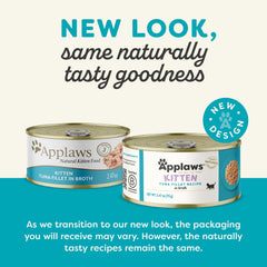 Applaws natural wet kitten food ingredient panel highlights limited ingredients and natural goodness.