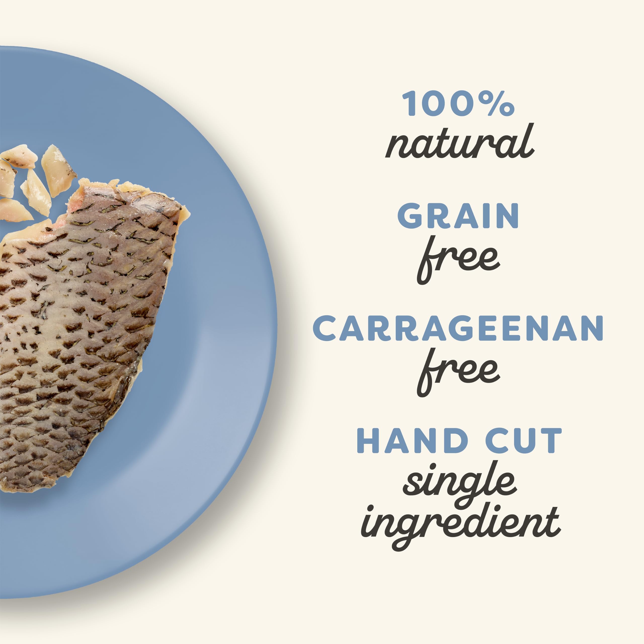 Applaws single-ingredient tilapia treat closeup, simple snack for curious cats.