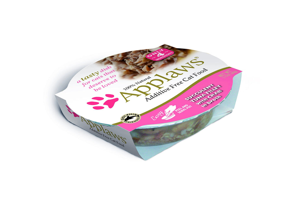 Applaws cat food cup serving to entice picky eaters with natural goodness.