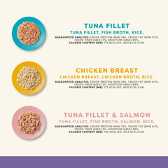 Applaws tuna fillet broth closeup highlights hydrating, savory broth to entice meals