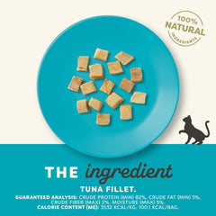 Applaws tuna freeze-dried cat treats bag open for easy topping.