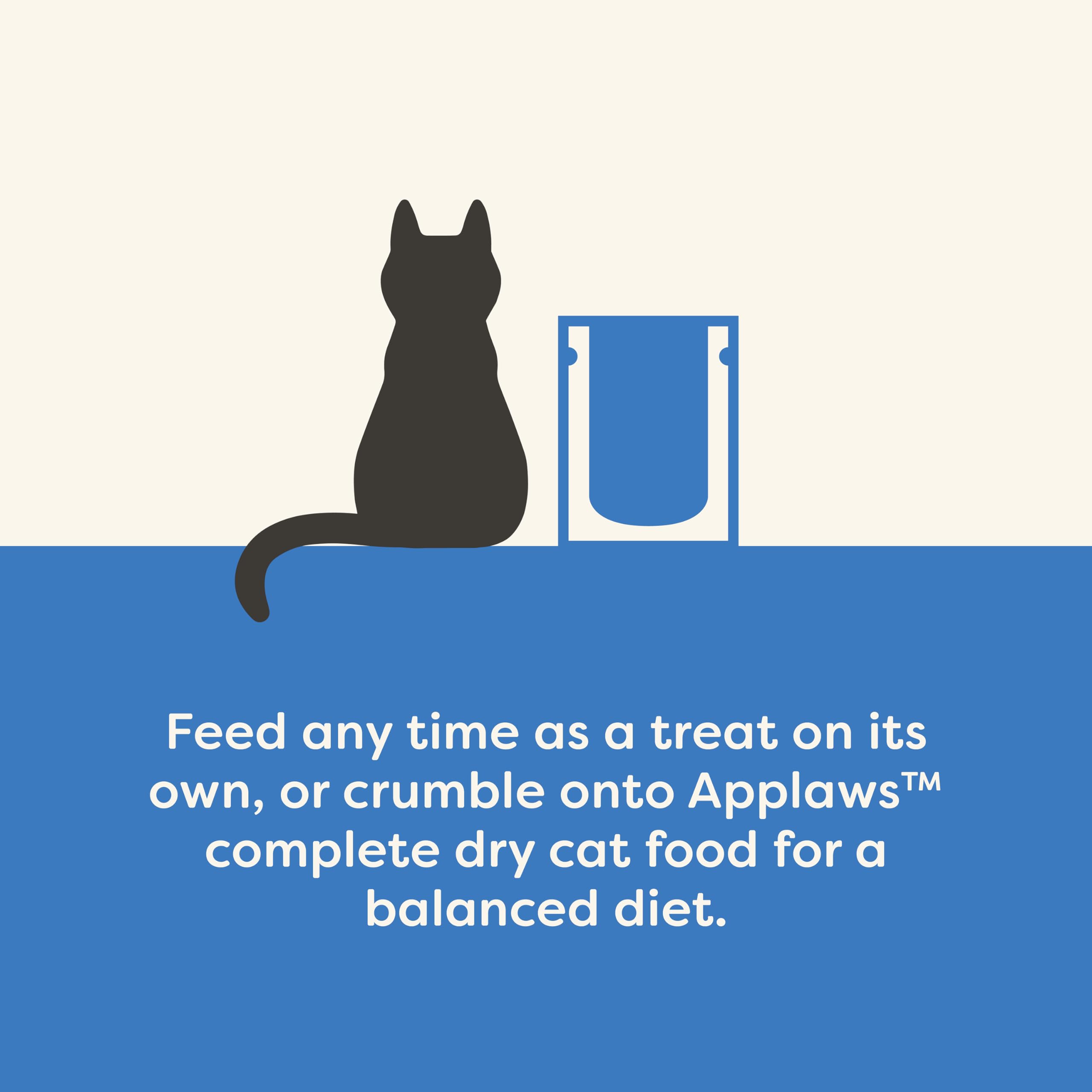 Applaws tuna treats sprinkled over food for added flavor and texture.