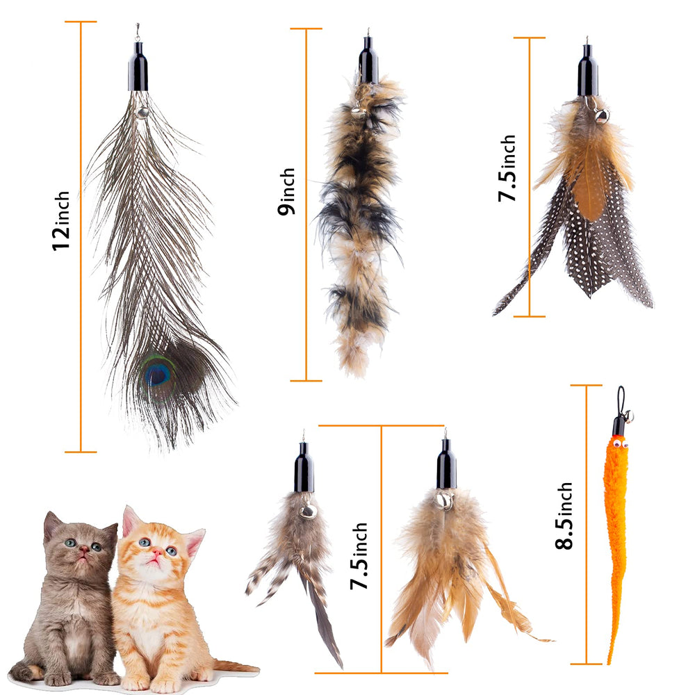 APSUAE retractable cat wand tail attachment mimics prey for kicking play.