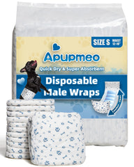 Apupmeo small-fit disposable dog diapers ideal for small male dogs during travel