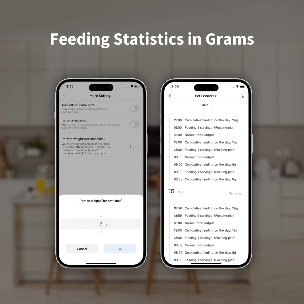 Aqara Smart Pet Feeder C1 app-control view demonstrates remote feeding scheduling and monitoring.