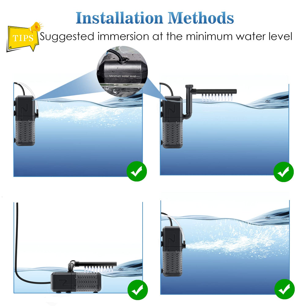 AQQA Aquarium Filter freshwater-saltwater compatible design supports diverse tank setups.
