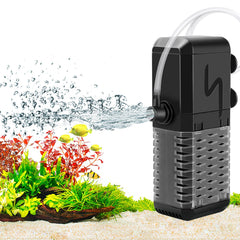 AQQA Aquarium Filter rainwater aerator demonstrates bubbles to boost oxygenation and surface movement.