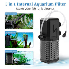 AQQA Aquarium Filter water-flow adjustment image shows customizable circulation for healthy tanks.